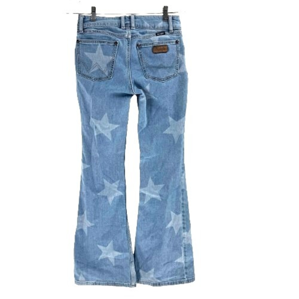 Wrangler Retro Mae Mid Rise Flare Jeans Star Pattern Women's 28 Cowgirl Rodeo - Picture 4 of 10